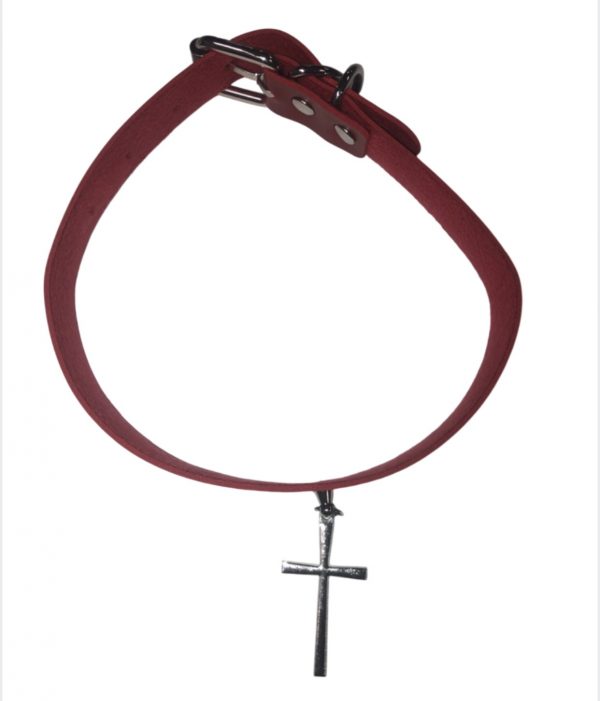 Choker with Cross (Red)