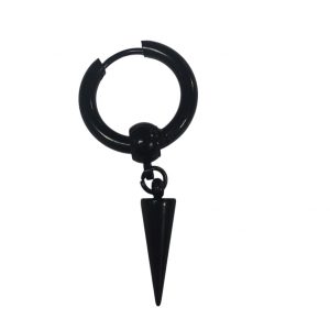 Piercing Single Cone Earring (Unisex) (Single) (Black)