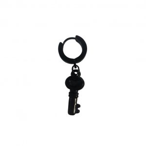 Piercing Key Earring (Unisex) (Single) (Black)