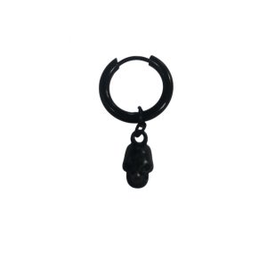 Piercing Skull Earring (Unisex) (Single) (Black)