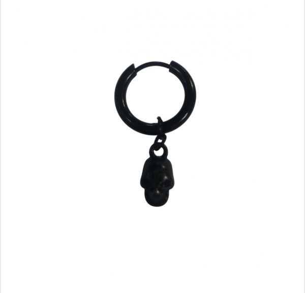 Piercing Skull Earring (Unisex) (Single) (Black)