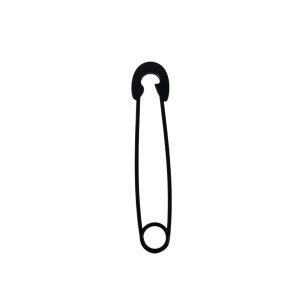 Piercing Paperclip Earring (Unisex) (Single) (Black)