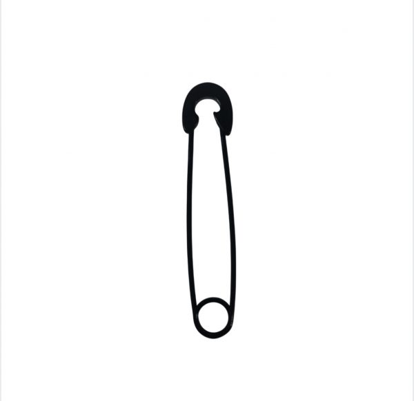 Piercing Paperclip Earring (Unisex) (Single) (Black)