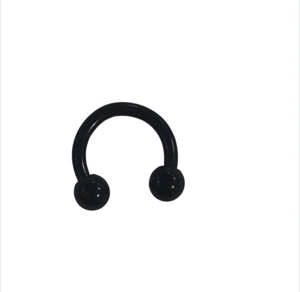 Piercing Horse Shoe C Shaped Septum (Black) (Medium)