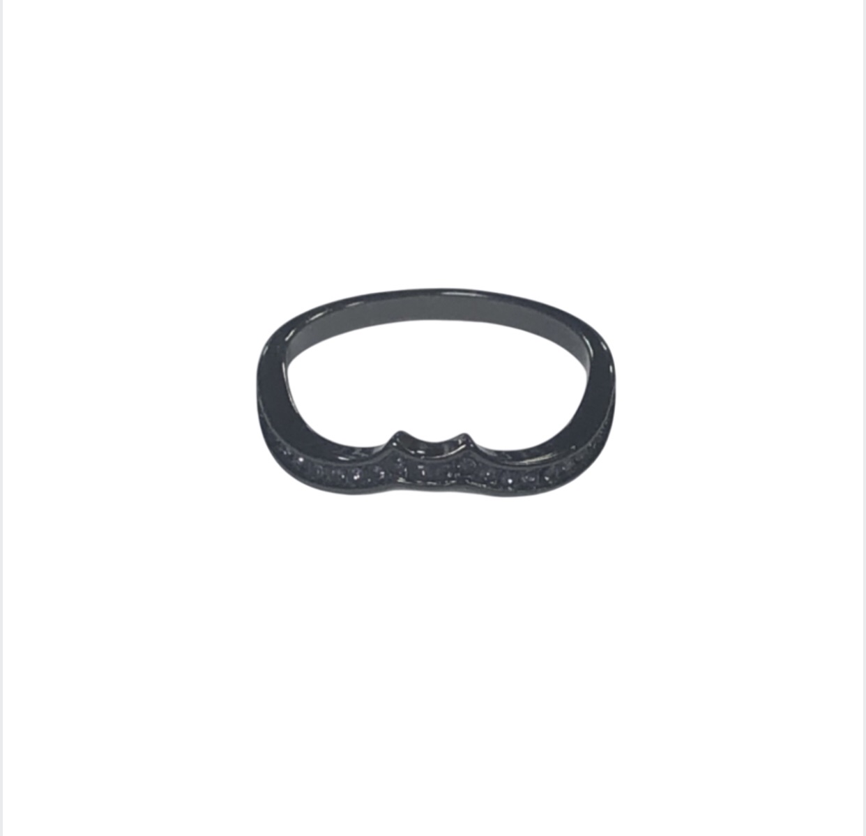 Black Band Diamanté Ring (One Size)