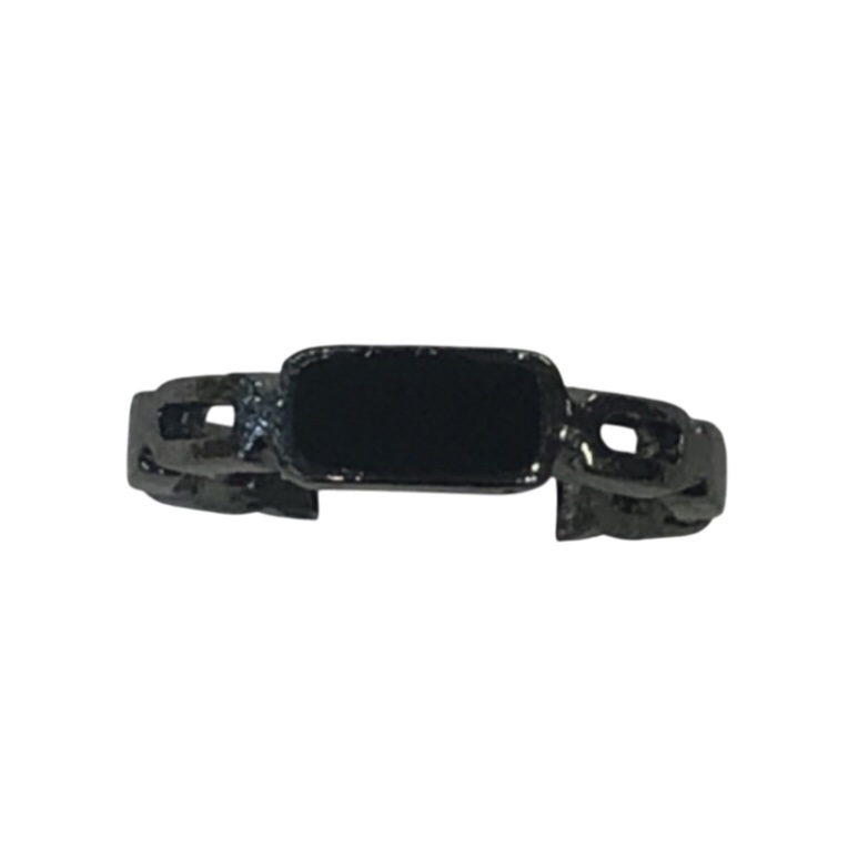 Chain Ring with Black Rectangle Gem