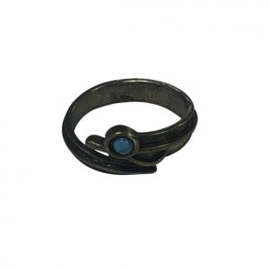 Stackable Ring Design with Turquoise Gem (Goldy)