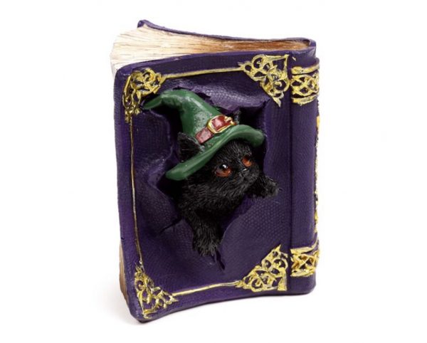 Witches Black Cat Mischievous Spell Book Ornament (9cm) - Image 4