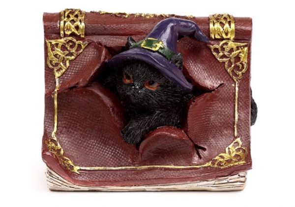 Witches Black Cat Mischievous Spell Book Ornament (9cm) - Image 3