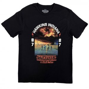 Stranger Things© Hawkins 008 Official T-shirt (Black)