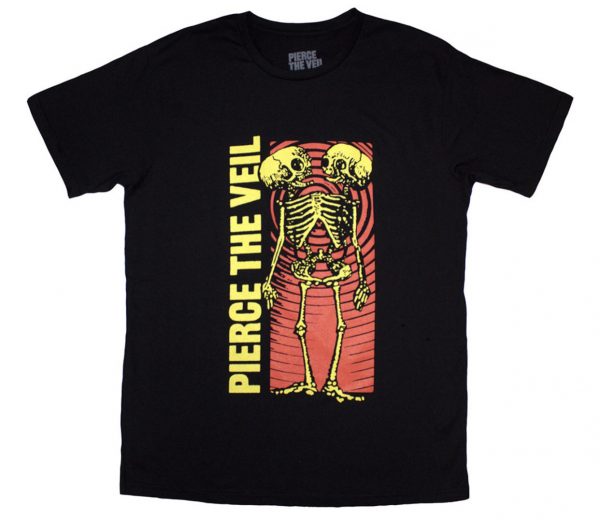 Pierce The Veil© Wavy Skeleton Official Band T-shirt (Unisex) (Black)