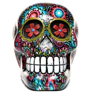 Day of the Dead Floral Print Skull Ornament (12cm)