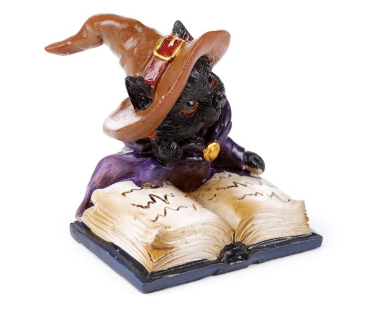 Witches Magical Black Cat Reading from Spell Book (6cm) - Image 3