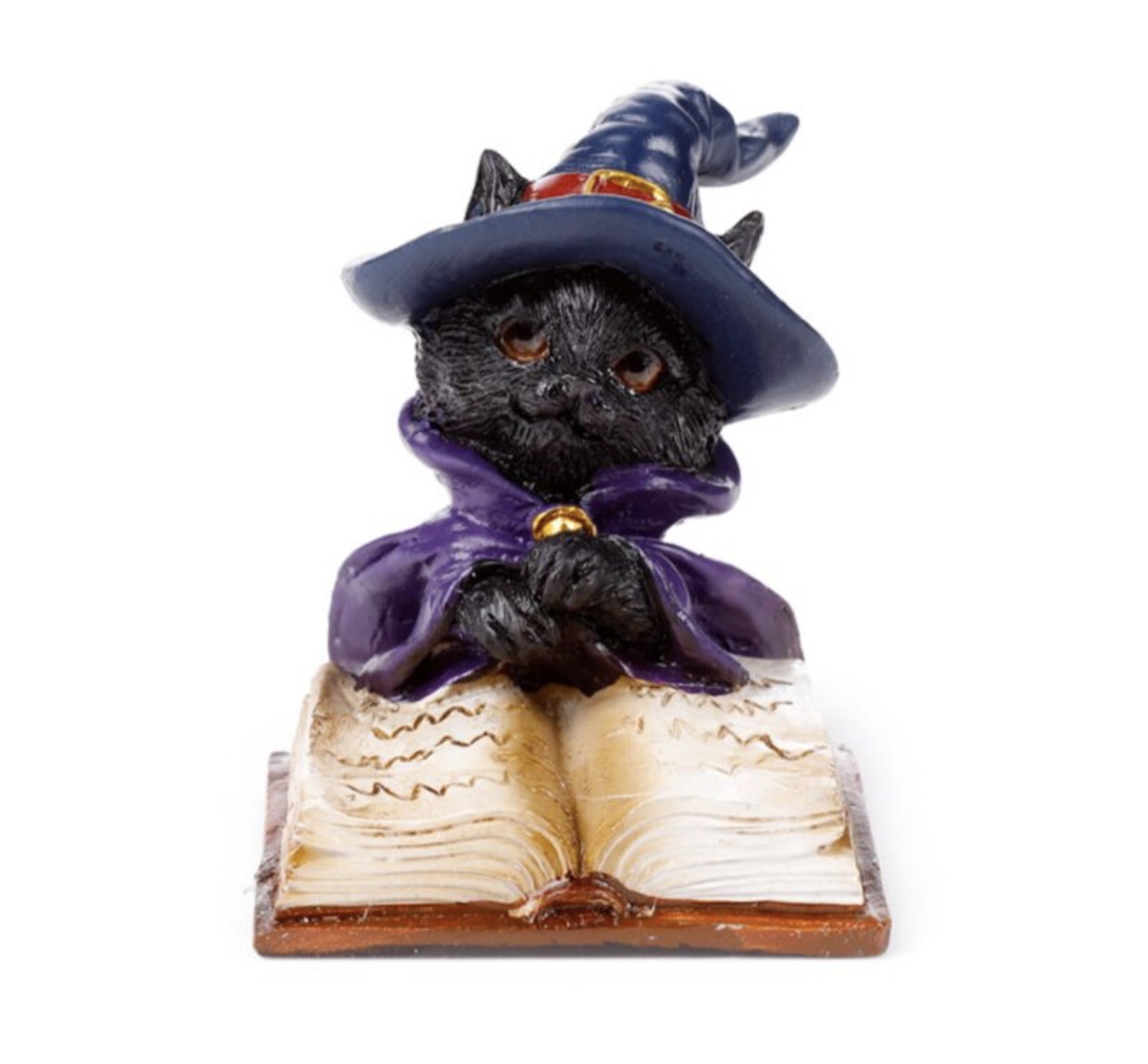 Witches Magical Black Cat Reading from Spell Book (6cm)