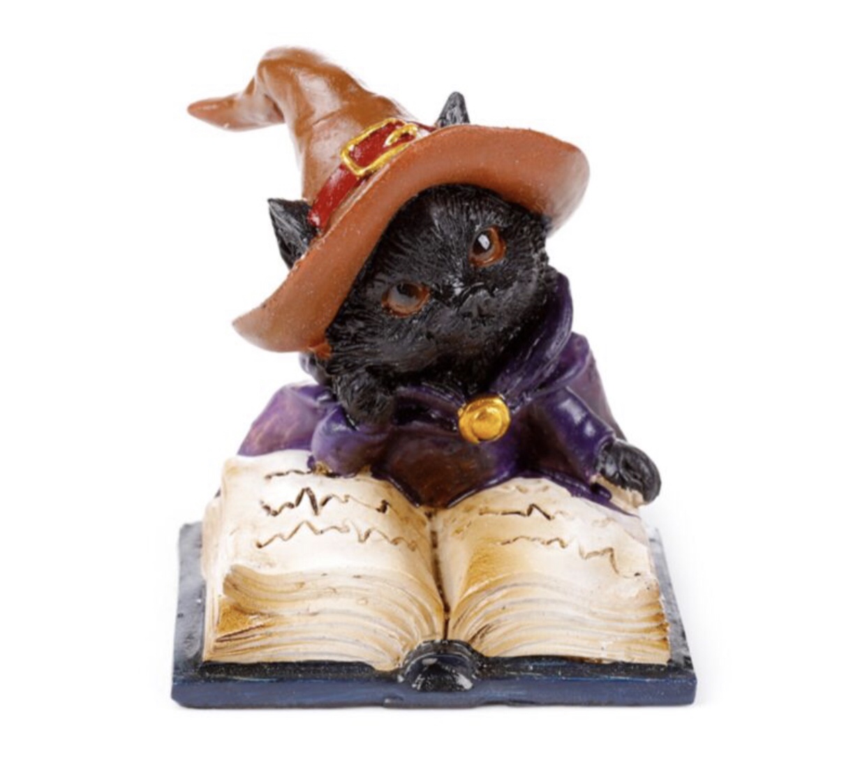 Witches Magical Black Cat Reading from Spell Book (6cm) - Image 2