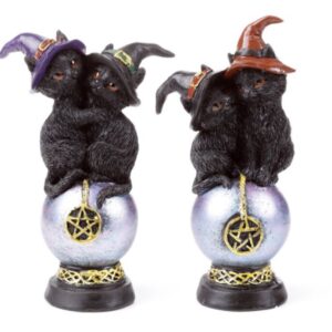 img_7653 Witches Magical Black Cats Iridescent Pentagram Orb (14.5cm)