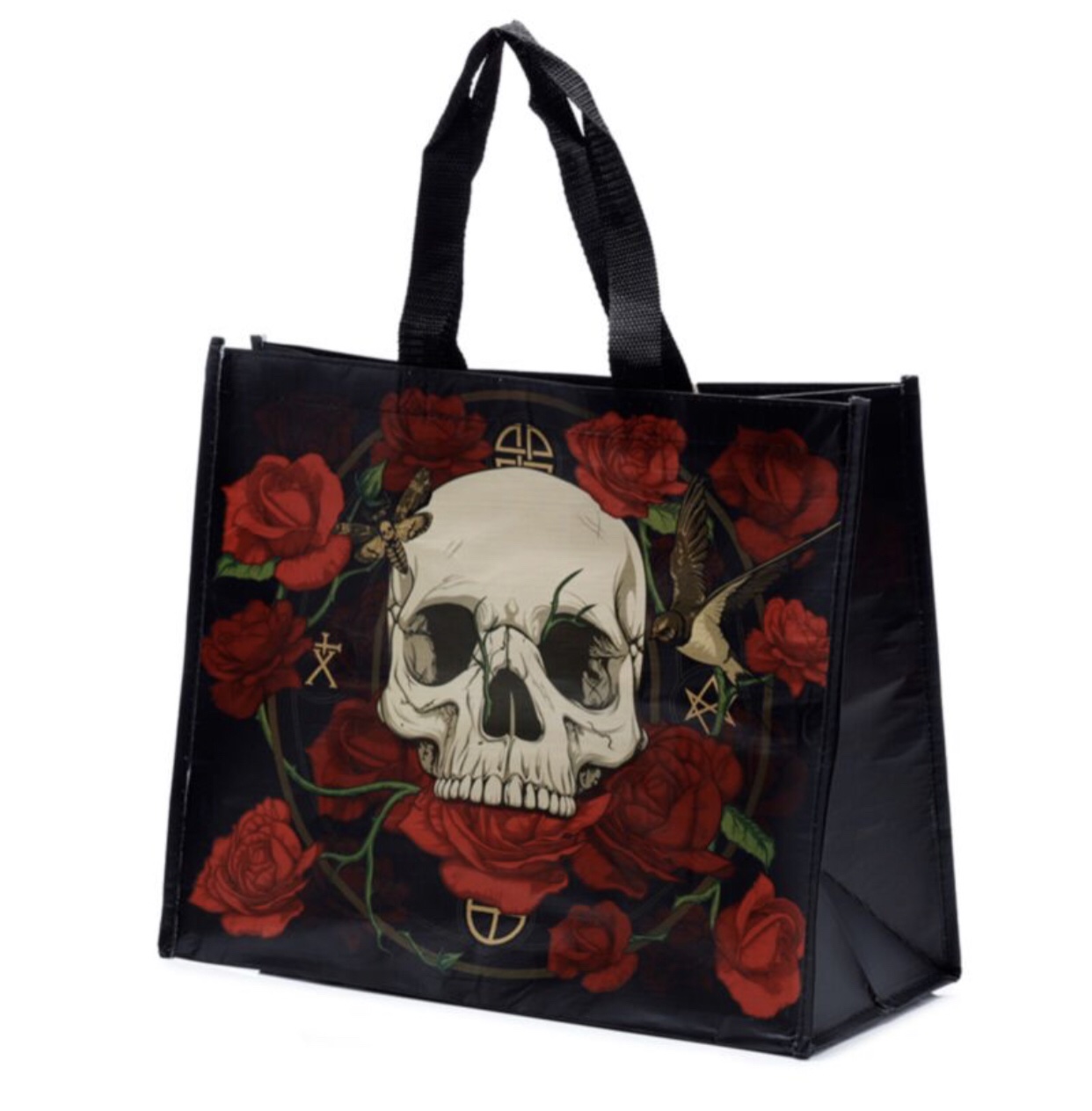 Skulls & Roses RPET Reusable Shopping Bag (33cm) - Image 2