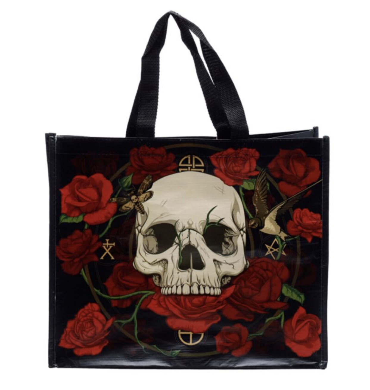Skulls & Roses RPET Reusable Shopping Bag (33cm) - Image 4