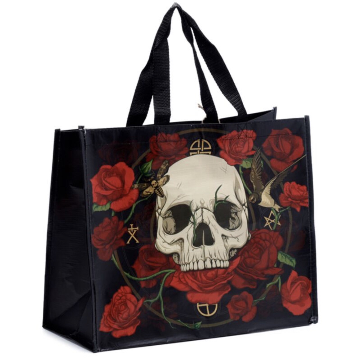 Skulls & Roses RPET Reusable Shopping Bag (33cm) - Image 3