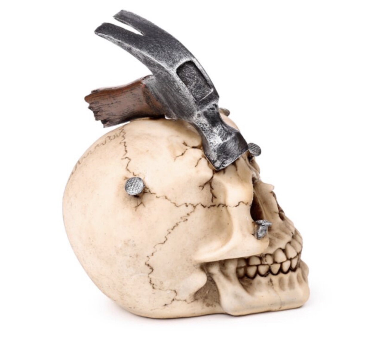 Skull with Hammer & Nails Ornament (18cm) - Image 6