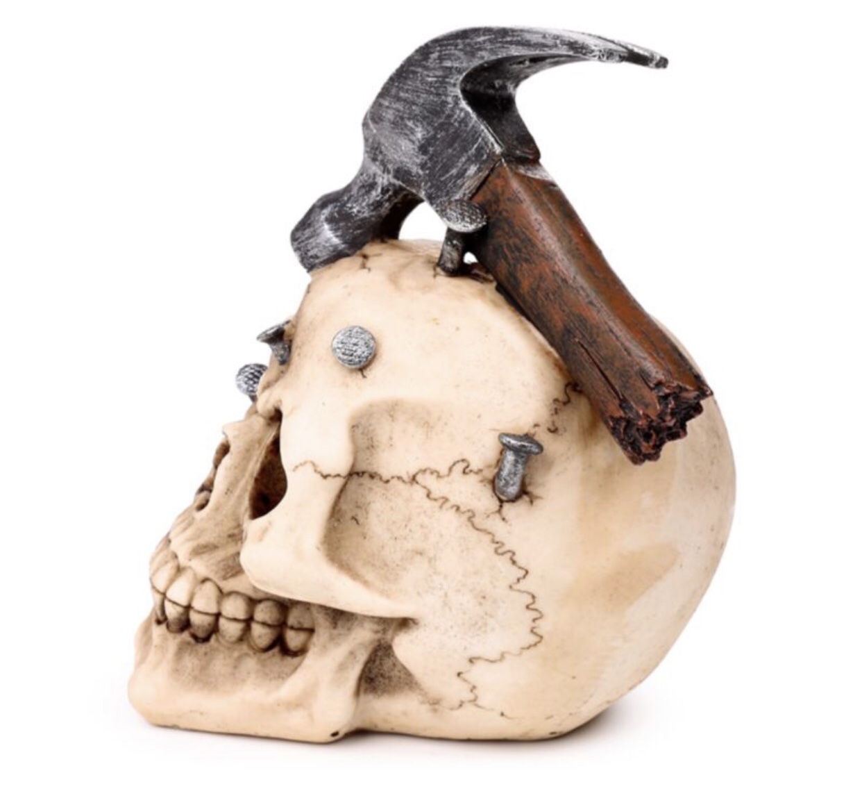 Skull with Hammer & Nails Ornament (18cm) - Image 5