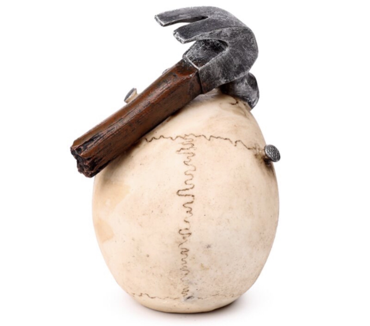 Skull with Hammer & Nails Ornament (18cm) - Image 8