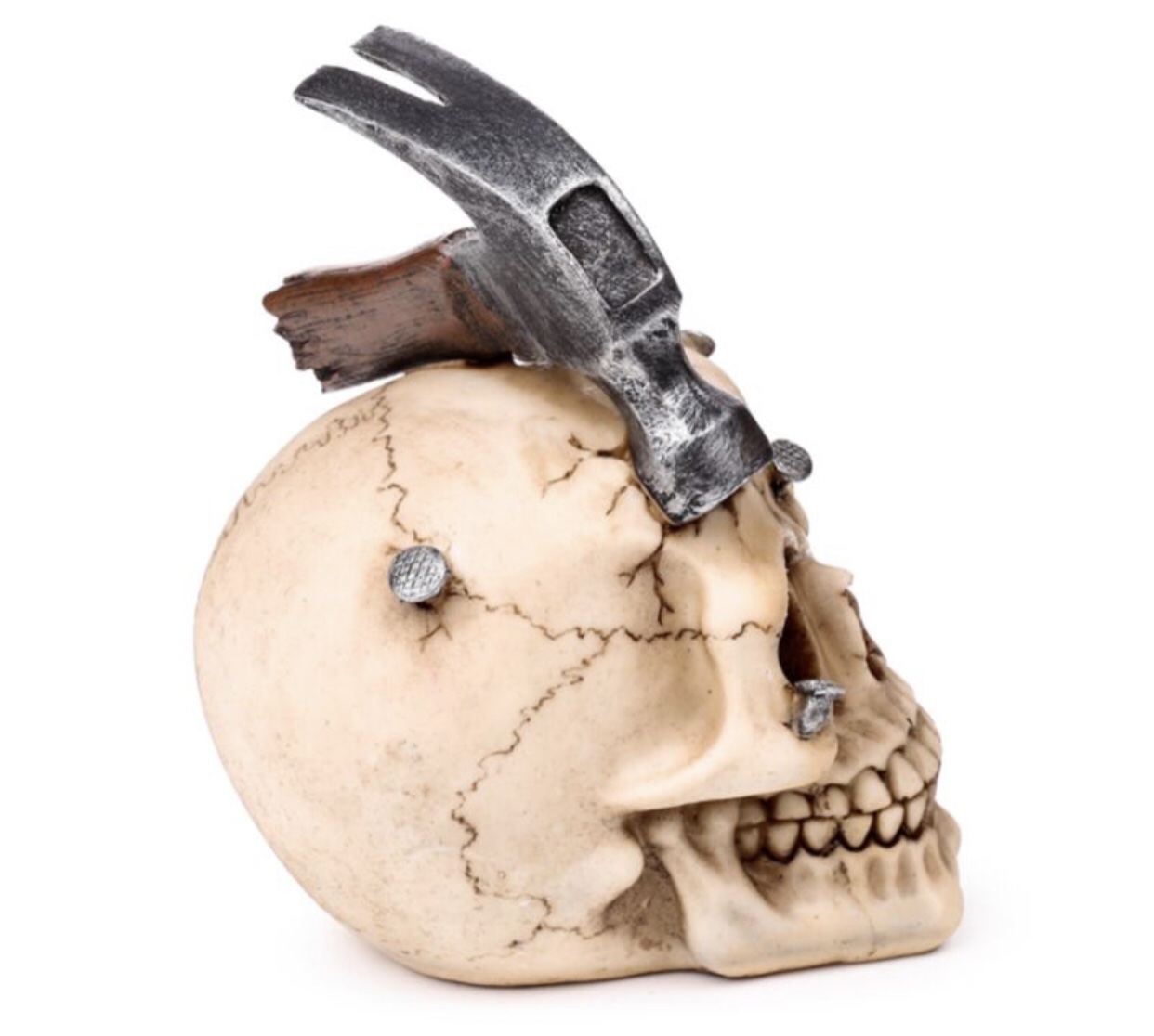 Skull with Hammer & Nails Ornament (18cm) - Image 7