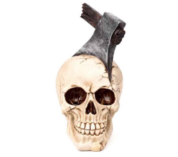 Skull with Axe Ornament (18cm)