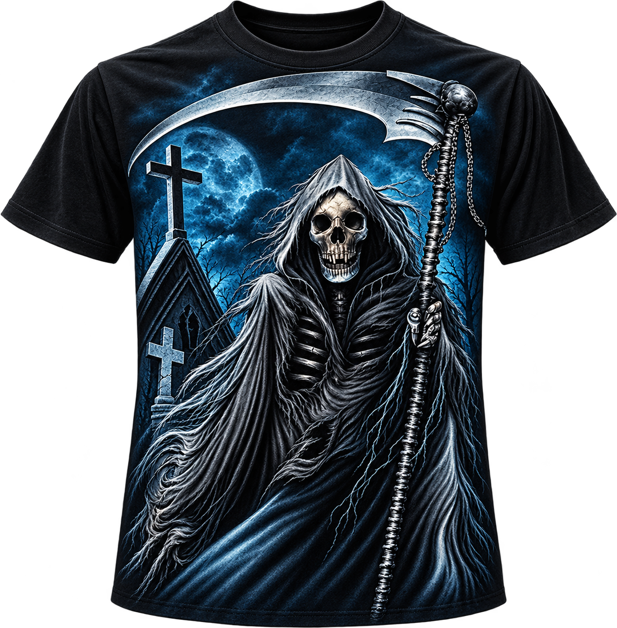 SACRED GOTHIC Grim Reaper Screaming T-shirt (Unisex) - Image 2