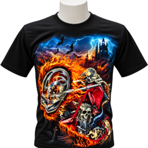 SACRED GOTHIC Grim Reaper Motorcycle Fire Rider T-shirt (Unisex)