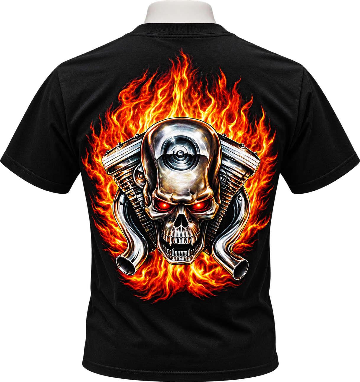 SACRED GOTHIC Grim Reaper Motorcycle Fire Rider T-shirt (Unisex) - Image 2