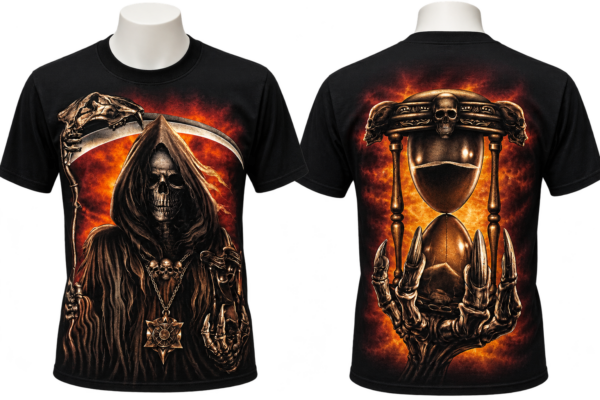SACRED GOTHIC Grim Reaper Times Up T-shirt (Unisex)